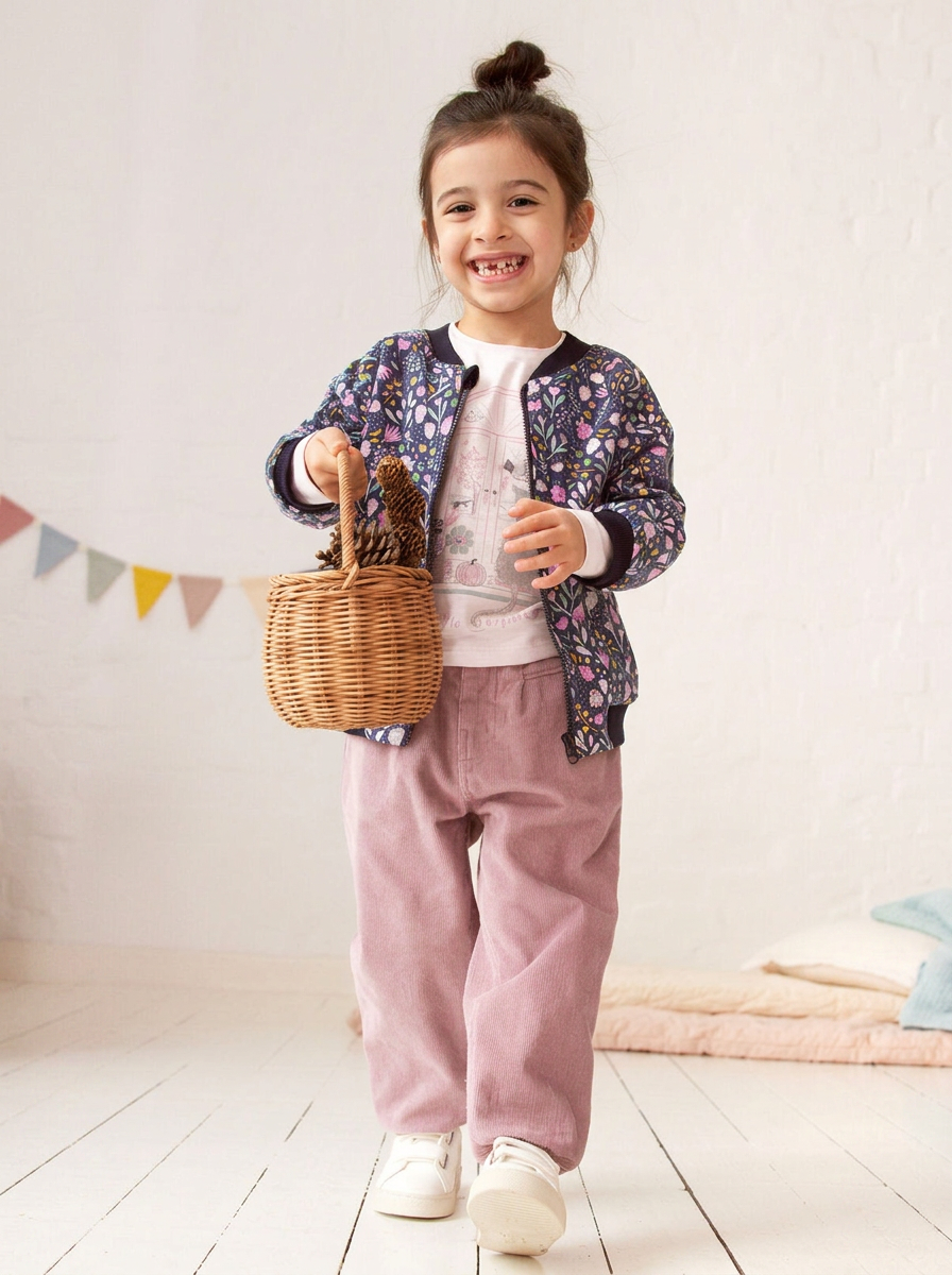 Pantaloni Baby in velluto rosa
