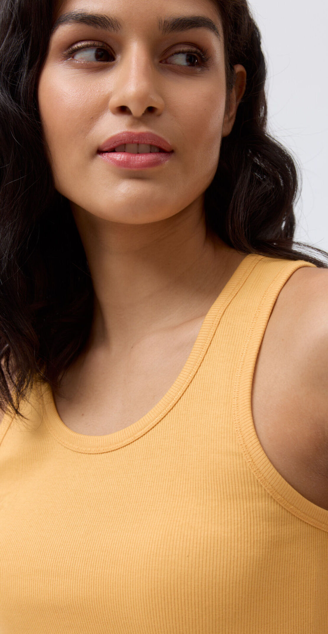 Canottiera in cotone a costine