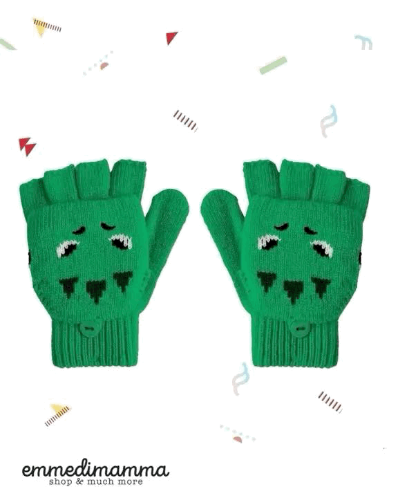 Guanti mezze dita con muffole