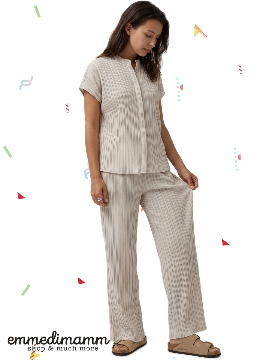 SET blusa e pantaloni dobby